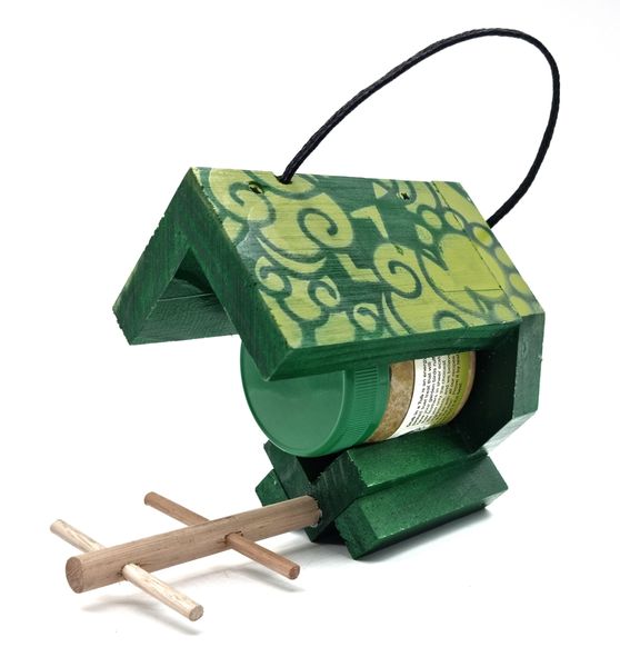 Elaine's Birding Wild Bird Grub in a Tub Feeder - Leaf Green