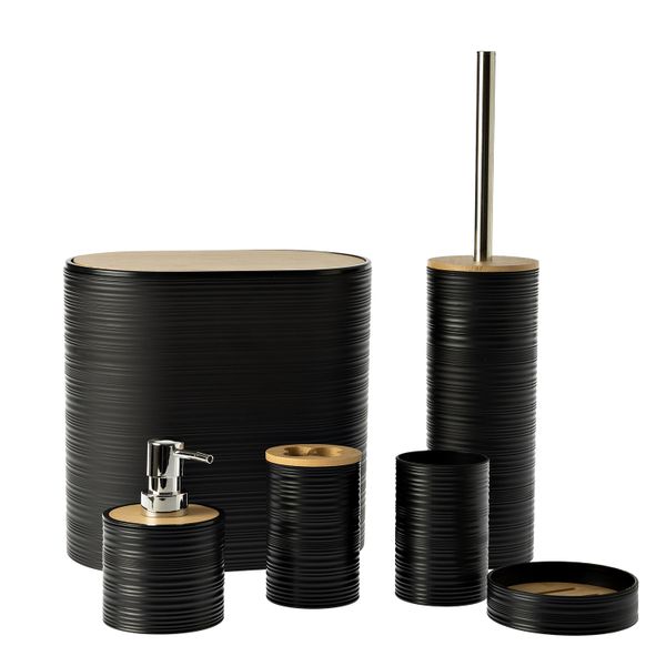 George &amp; Mason Jasper 6 Piece Plastic Bathroom Set - Black