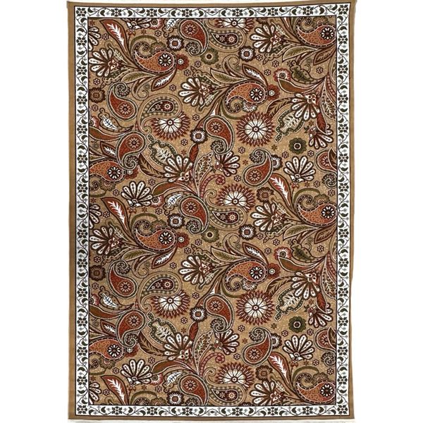 Floral Design Bronze &amp; Copper Outdoor/Indoor Rug 300 x 200cm