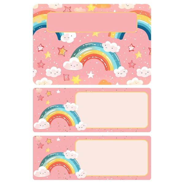 Labels for a 2 liter ice cream container with rainbow theme