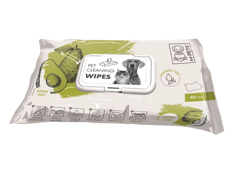 M-Pets Pet Cleaning Wipes Avocado Scented - 40 Piece