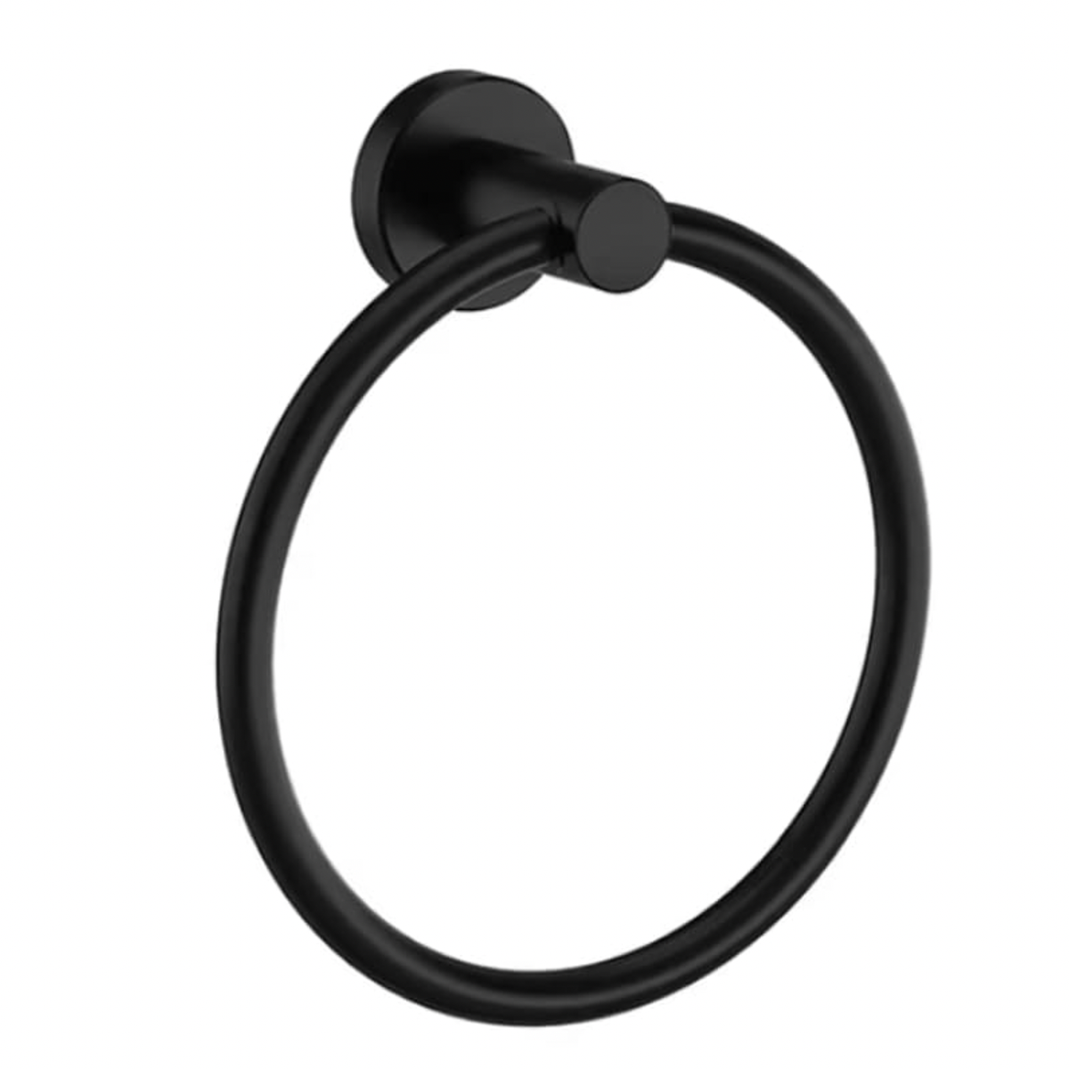 Matte Black Metal Towel Ring - Round