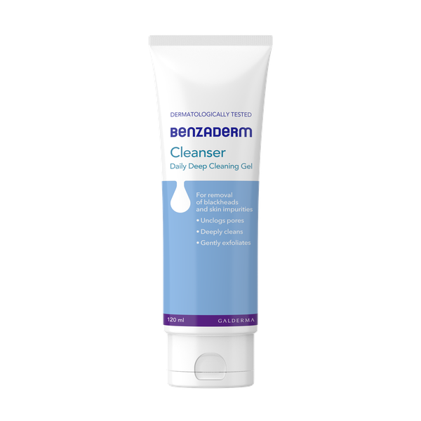 Benzaderm Daily Deep Face Cleanser, 120ml, Face Scrub, With Salicylic Acid