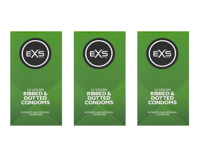 3 x 12 pack Exs Ribbed Dotted And Flared Condoms - (36 Condoms)