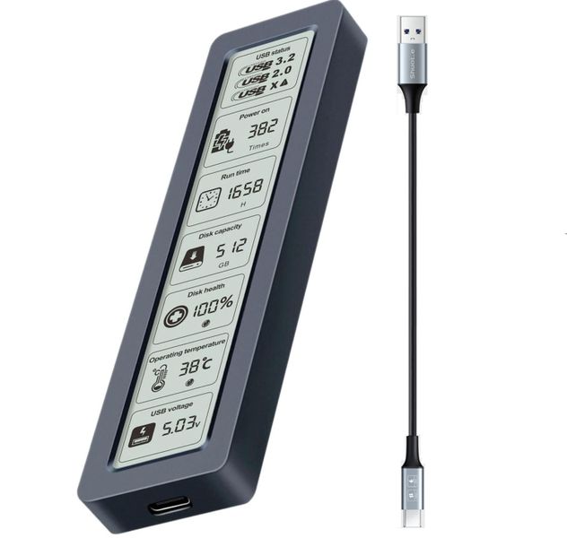 M.2 NVMe SATA SSD Enclosure USB 3.2 Gen 2 10Gbps with Smart Display