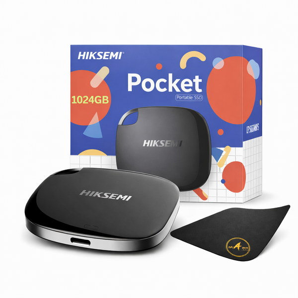 Hiksemi T100 Pocket 1024GB Portable SSD Ultra-Fast + MR A TECH Desk Pad