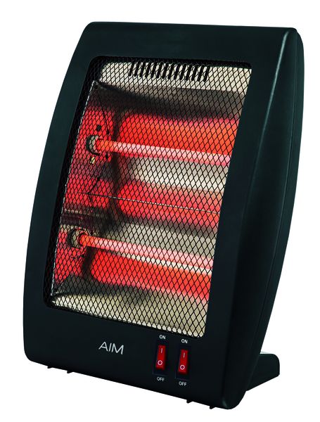 AIM 800W Electric 2 Bar Quartz Heater - With Safety Overheat Protection - AHH4