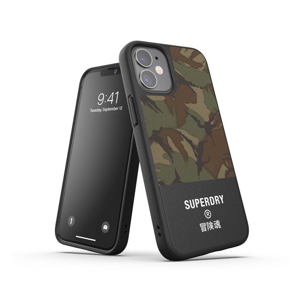 SuperDry Apple iPhone 12 Mini Canvas Case - Camo Green