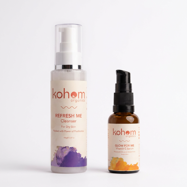 Kohom Organics Postbiotic Glow | Cleanser + Vitamin C Brightening Serum