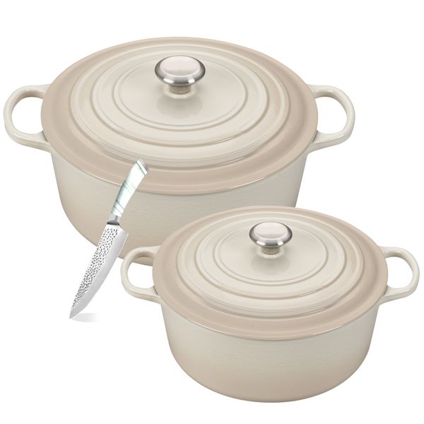 Enameled Cast Iron Signature Casserole Pots Set Combo - Set of 3