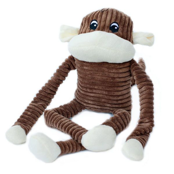 ZippyPaws Spencer The Monkey Crinkly &amp; Squeaky Dog Toy - Brown (Xtra Large)