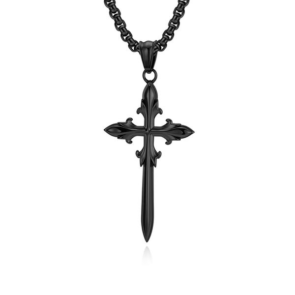 Titanium Steel Cross Necklace Retro Gothic Niche Design Sense Street