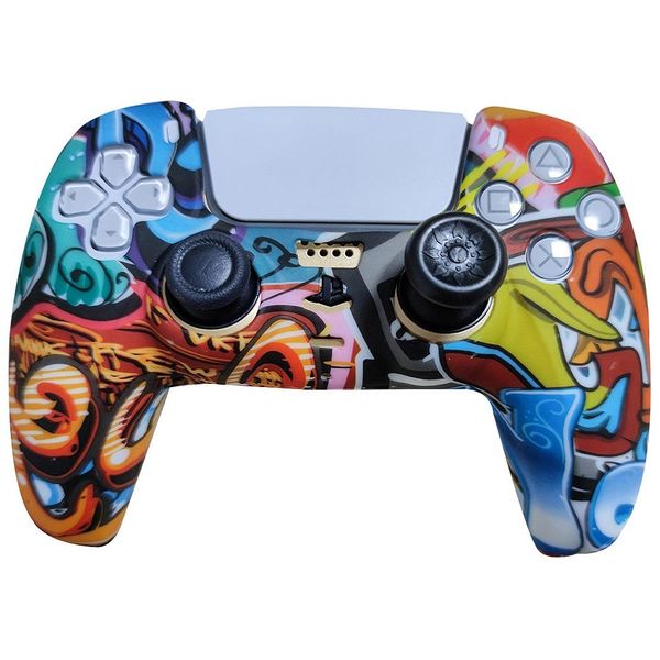 Printed Silicone Protective Cover Grip for PlayStation 5 Controller