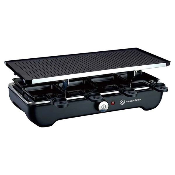 FocusOutdoor Non-Stick Table Raclette Electric Grill with 8 Non-Stick Pans