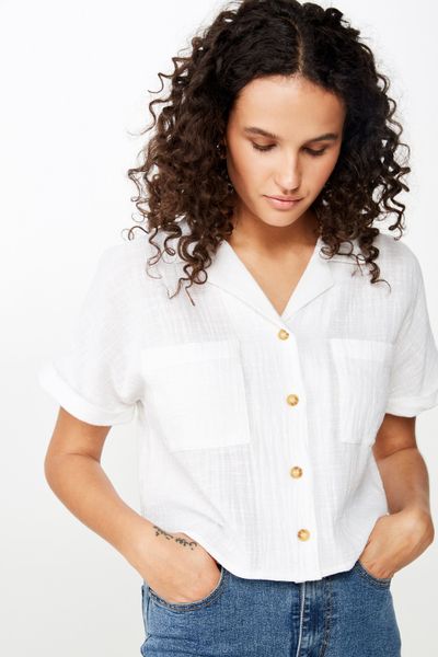Women's Cotton On Erika Short Sleeve Shirt - White
