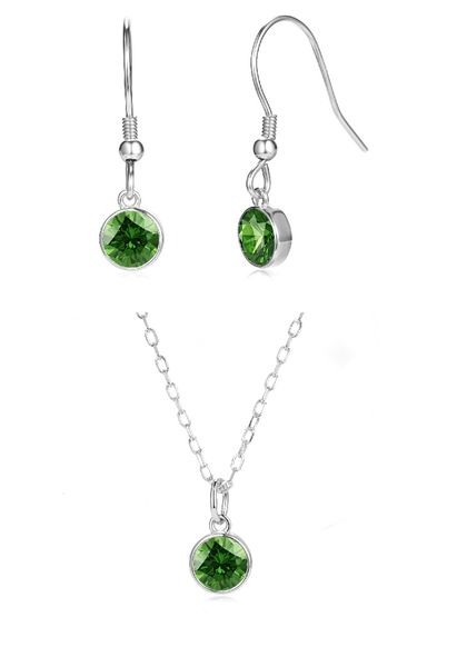 Crystalize 925 Silver August Birthstone Set with Swarovski Crystal