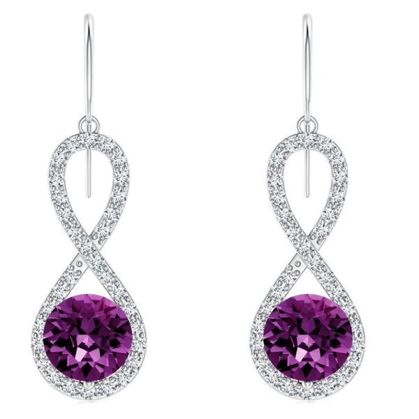 Civetta Spark Megan Earring -Swarovski Amethyst Crystal Rose
