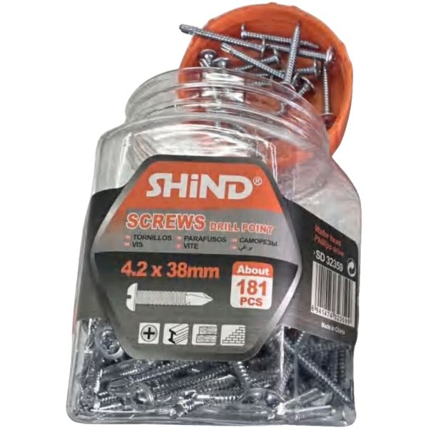 Shind 4.8 x 38mm Silver Wafer Head Screws - 181pcs, For Versatile Fastening