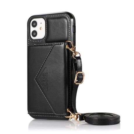 Crossbody Strap Anti Drop Leather Wallet Case For iPhone 11 Pro Max Image
