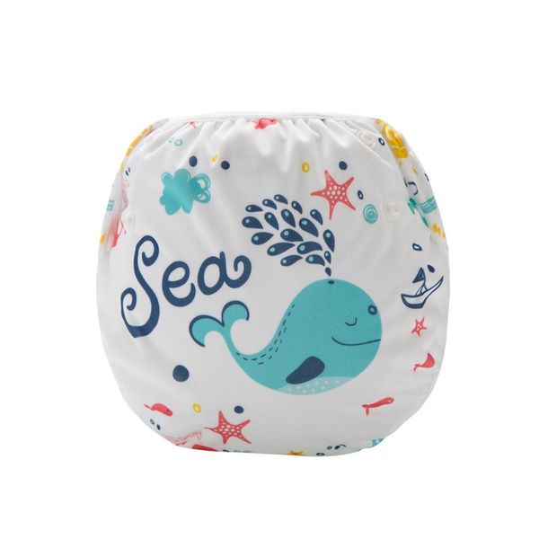 Baby Reusable Swim Diaper Whale Position Print