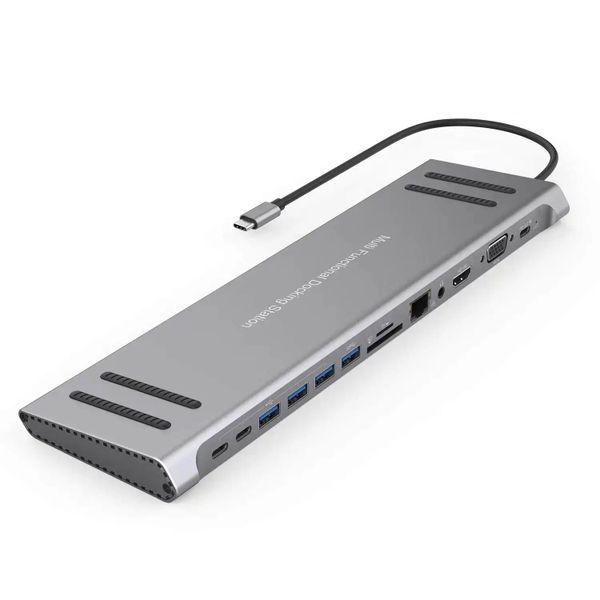 Multifunctional Type-C 14 In 1 Adapter Hub Dual Monitor USB C Hub Multiport
