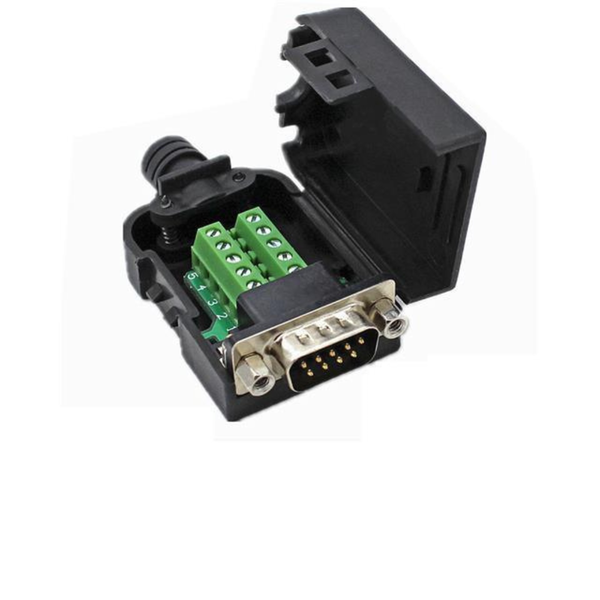 HKD DE9P Screw-On D-Sub 9-Pin Serial Terminal Adapter
