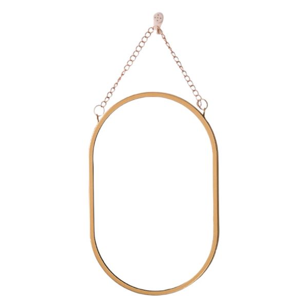 Nordic Iron Wall-Mounted Gold Frame Oval Mirror -S - Gold