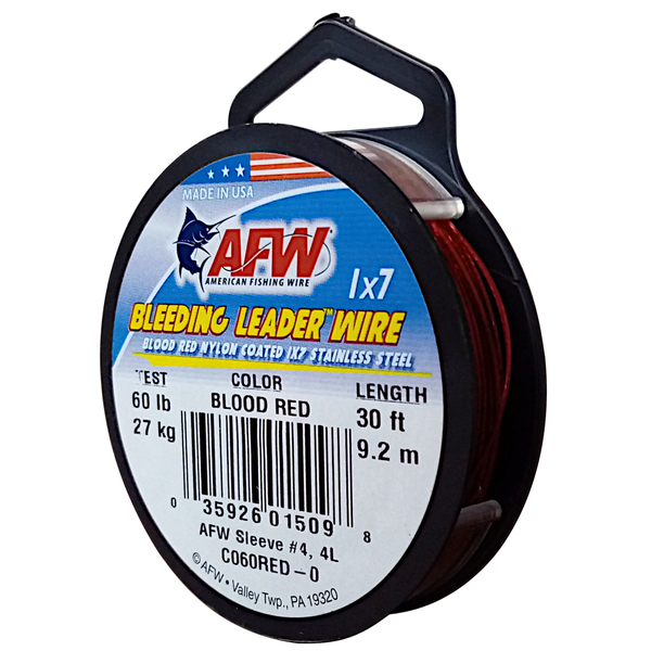 American Fishing Wire Bleeding Red Leader Wire 27Kg/60Lb