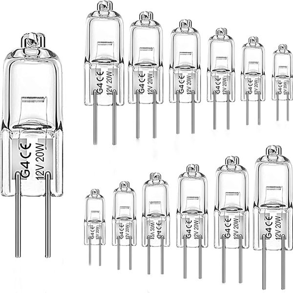 12 Pack G4 Halogen Light Bulbs G4 12V 20W Light Bulbs 2 Pin 2700K Dimmable
