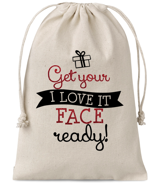 Large Cotton Christmas sack - I Love it