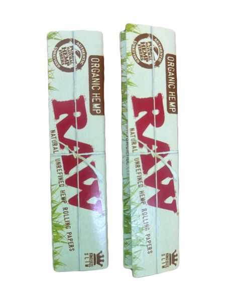 RAW Organic Hemp Unrefined Hemp Rolling Paper Kingsize- pack of 2