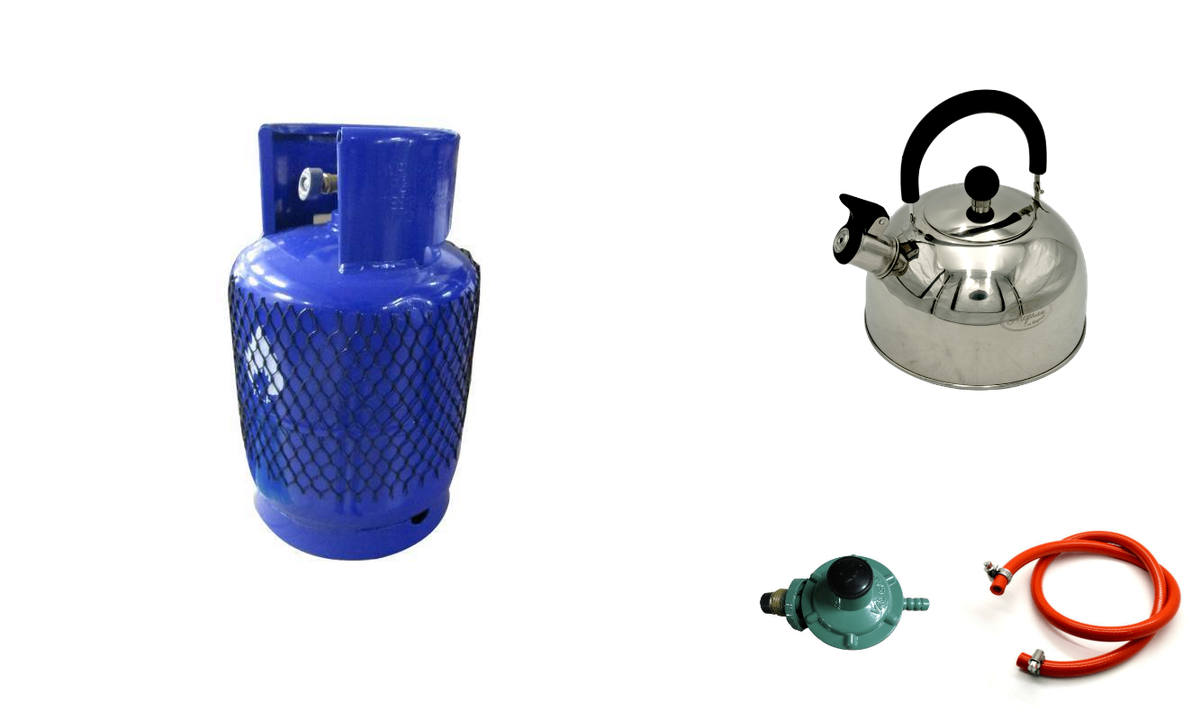 5kg Gas Cylinder, 2 Plate Stove, Energy Saving 3L Kettle & Regulator Set Shop Today. Get it