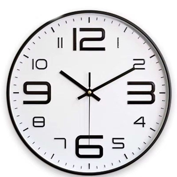 30cm Modern Design Durable Wall Clock - White/Black-G2-6-1