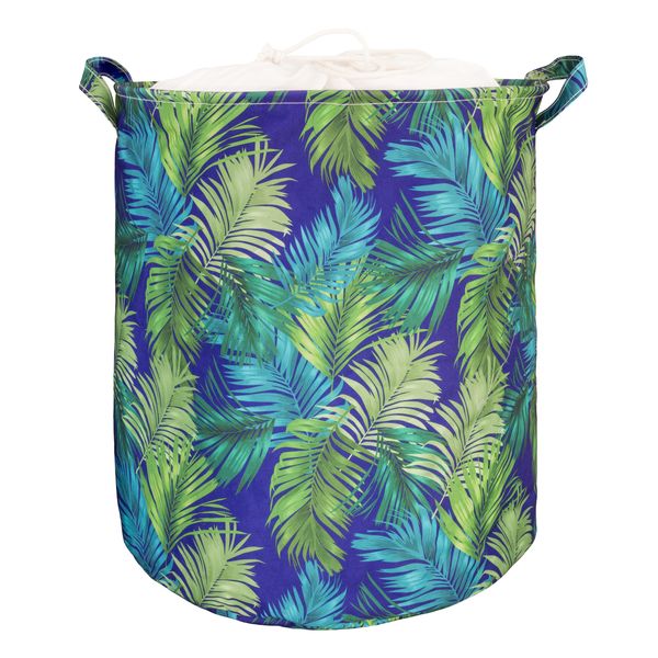 Creative Deco Eco-Friendly Laundry Basket with Drawstring - Tropical Ferns