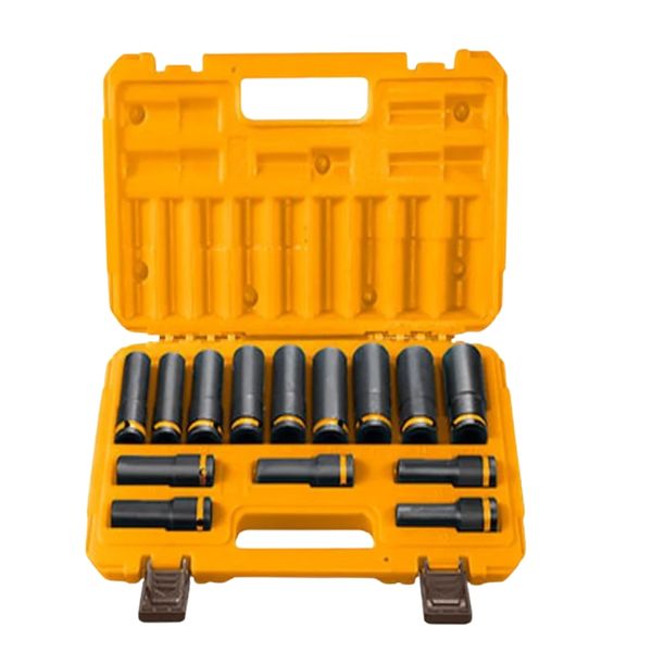Ingco - Impact Socket Set 1/2" Drive (10mm to 27mm) - 14 Pieces