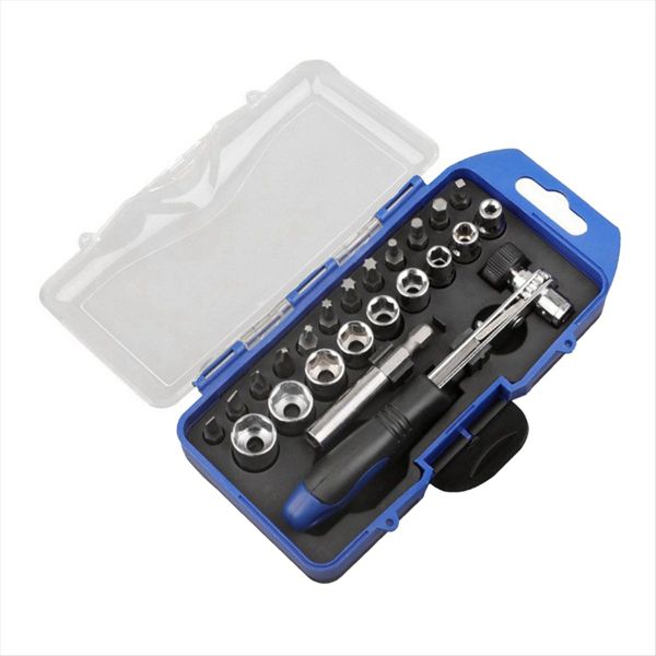 23PCS Quick Ratchet Wrench Socket Extension Rod Group Kit Tool