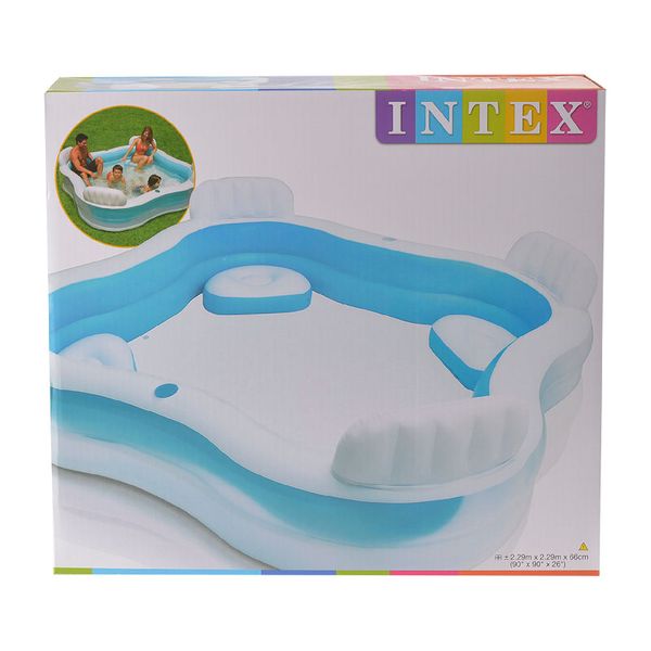 Inflatable Swimming Pool - Family - Blue &amp; White - 229cm x 66cm