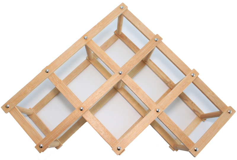 Foldable Wooden Wine Shelf/Wine Display Rack Organizer/Wine Bottle Holder For 6 Bottles