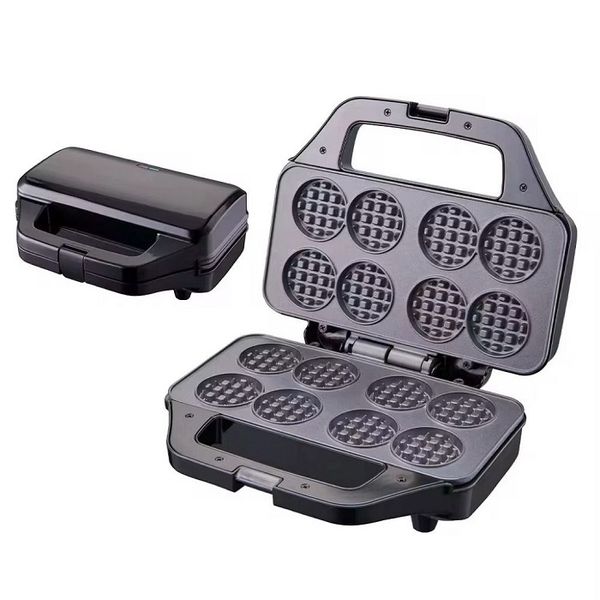 8-Hole Mini Waffle Maker Compact &amp; Easy Breakfast Machine