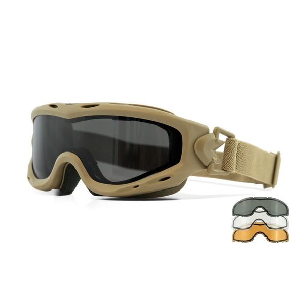 Wiley X Spear Dual Multi Lens Goggles with Matte Tan Frame (3 Lenses)