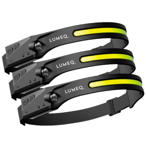 Lumeo Pro 230 Headlamp Bundle (3 Pack) - USB-C, Motion Sensor