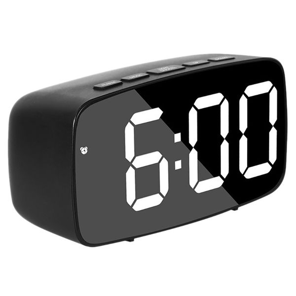 Smart Digital Alarm Clock Bedside White Led Usb Desk Clock Black