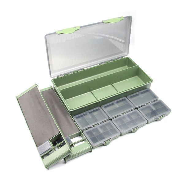 9 Piece Carp Fishing Tackle Box with 2 Rig Holders &amp; 28 Pins