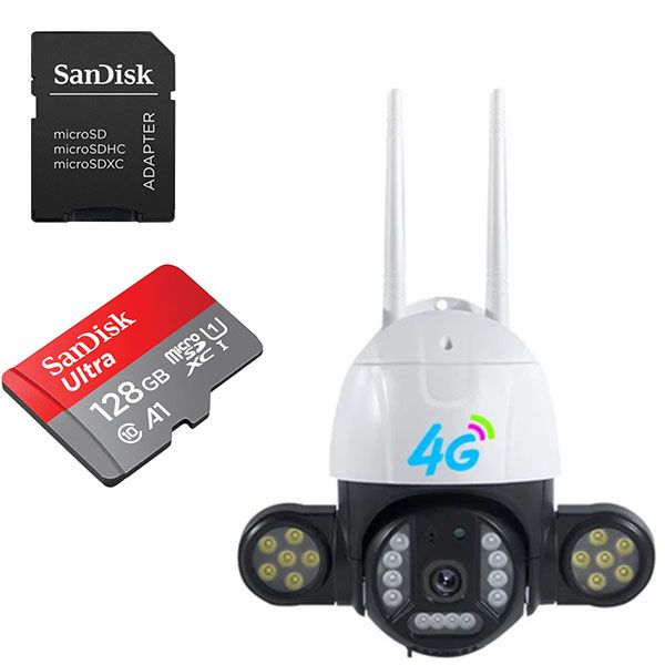 4G Sim Wireless Security Camera 128GB Storage