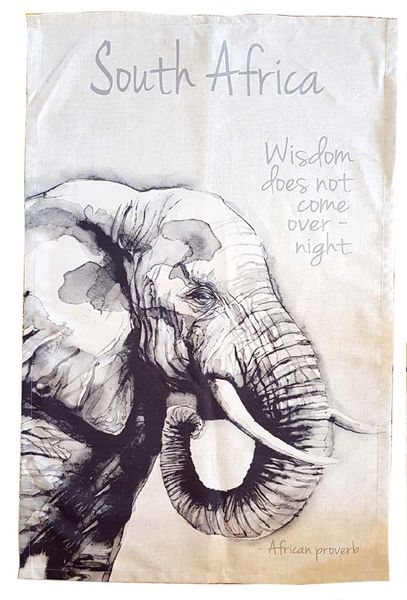Elephant Head Animal Tea Towel Dish Cloth 67x44,5cm