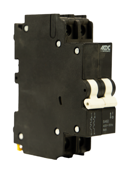 ACDC - Circuit Breaker - 13mm - 6kA - 2 Pole - C-Curve - 10A