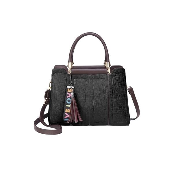 Boss ElegantTriple Comp Faux LeatherHandbag With Top Handle&amp;Crossbody Strap