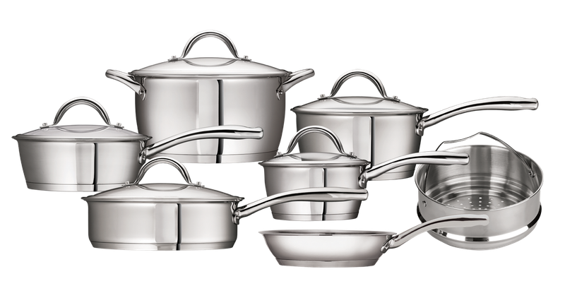 Tramontina 12 Piece Stainless Steel Triple Bottom Cookware Set
