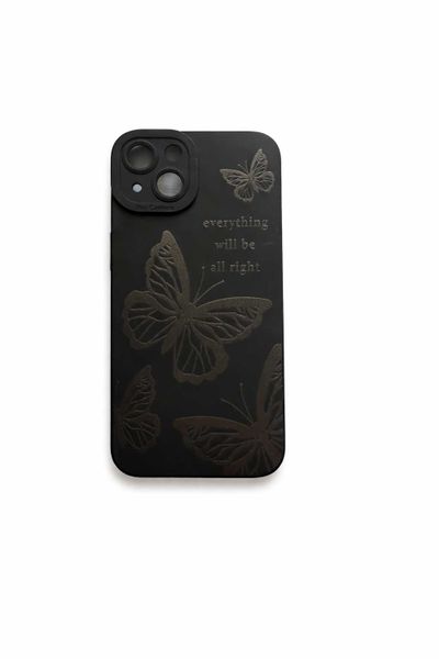 Black silicone phone case with graphic desighn, it is a non slip phone case