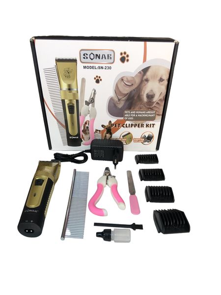 Rechargeable Cordless Dogs and Cats Grooming Clipper Comb &amp; Nail Set